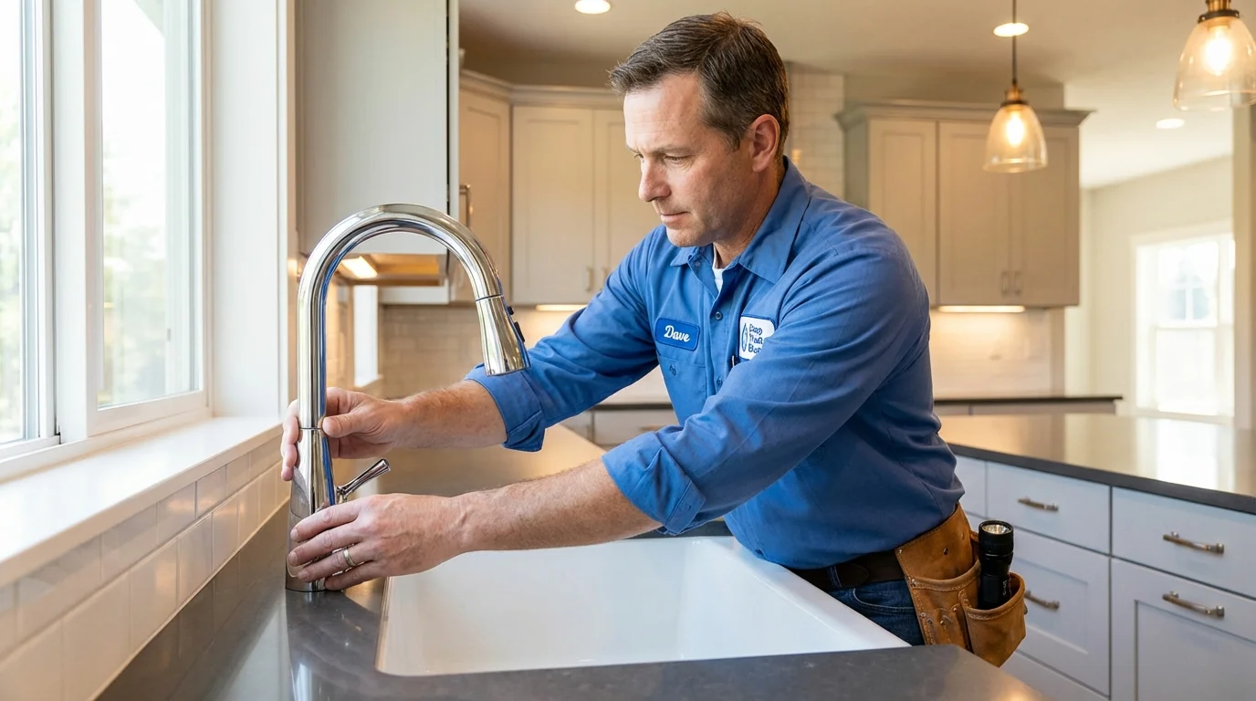 Kitchen faucet installation by Johns Plumbing LLC in Pocono Pines